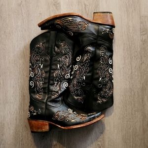 Tanner Mark Black Cowgirl Boots size 8